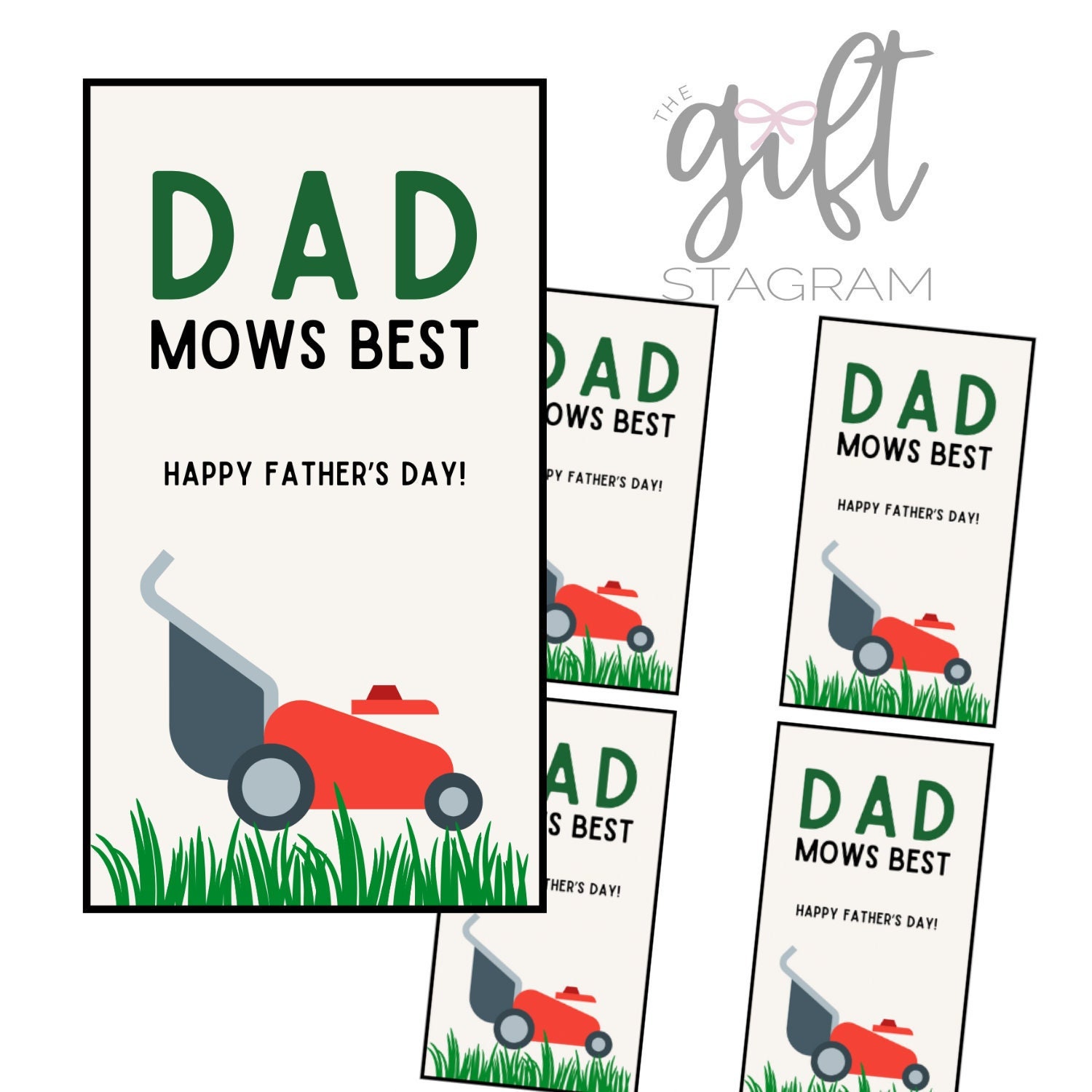 Dad Mows Best Gift Tag DIGITAL DOWNLOAD Father's Day Gift Tag Father's ...