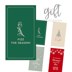 Étiquette-cadeau Happy Holidays vin/champagne | TÉLÉCHARGEMENT NUMÉRIQUE |  Étiquette-cadeau des Fêtes pour bouteilles de vin | Étiquette-cadeau des Fêtes | Étiquette de 2,5 x 4,5 pouces