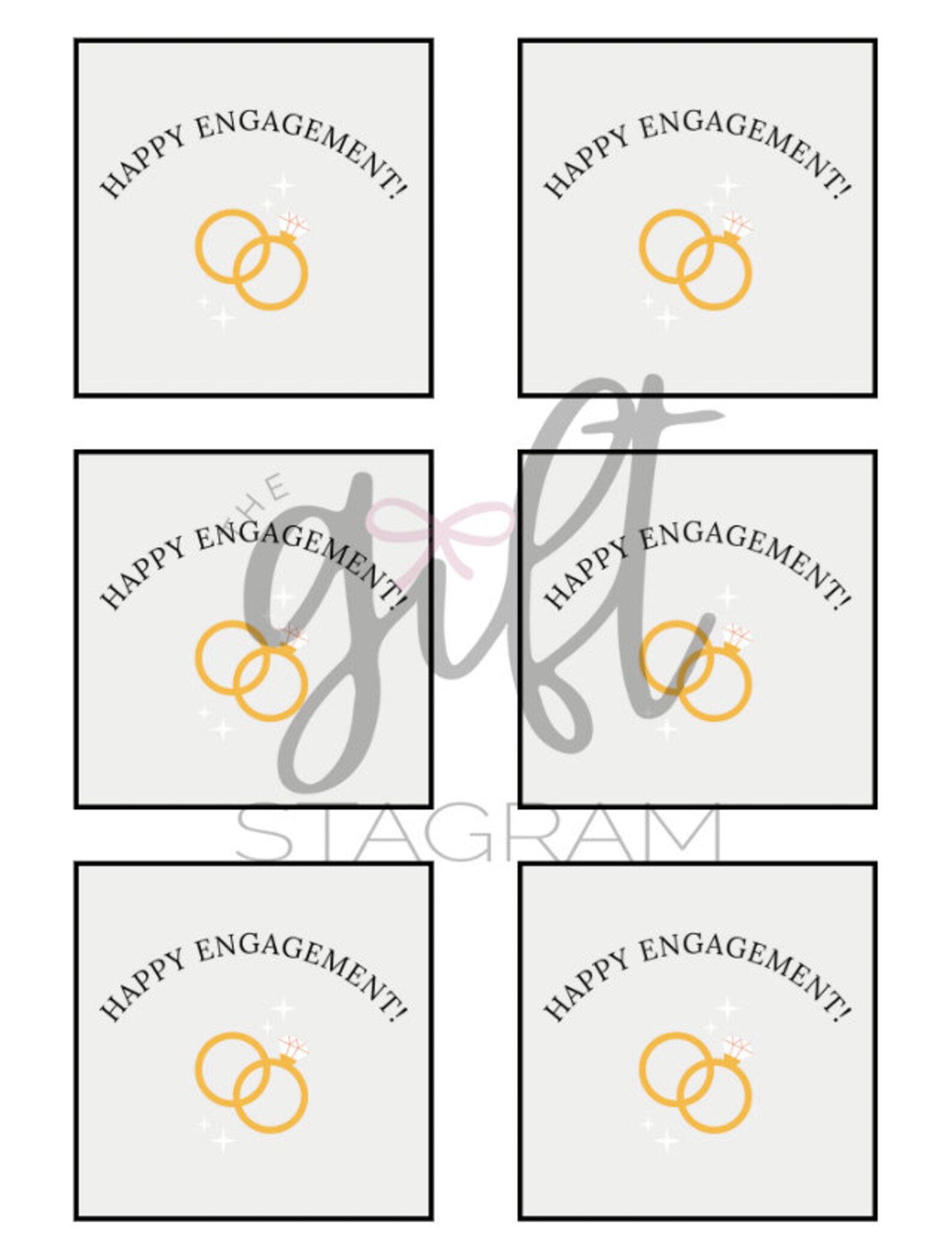 Engaged Tag Happy Engagement Gift Tag | DIGITAL DOWNLOAD | Engagement Gift Ideas ...