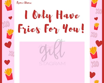 I Only Have Fries For You Gift Tag | Gift Card Tag Holder | Tag for Gift Card | Fast Food Gift Ideas | Valentine's Day Gift Tags