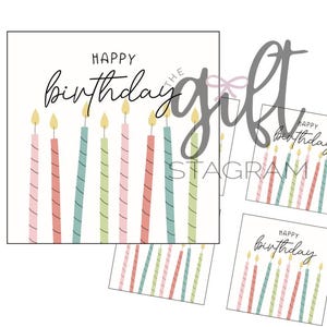 Alles Gute zum Geburtstag Kerzen Anhänger | DIGITALER DOWNLOAD | Geburtstagskerzen | Geschenkanhänger zum Geburtstag | Geburtstag Geschenkideen | 3x3" Anhänger