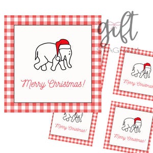 Weißer Elefant Weihnachtsanhänger | DIGITALER DOWNLOAD | Weißer Elefant Geschenkanhänger | Geschenkanhänger Weihnachten | 3x3" Anhänger