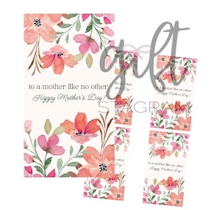 Para uma mãe como nenhuma outra, feliz dia das mães! Etiqueta de presente | DOWNLOAD DIGITAL | Etiquetas de presente de dia das mães | Etiquetas digitais | Etiquetas imprimíveis