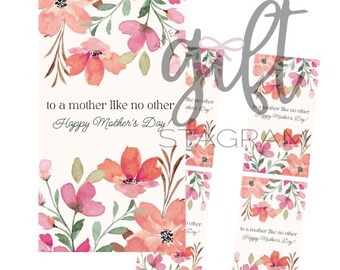 To a Mother Like No Other, Happy Mother's Day! Gift Tag | DIGITAL DOWNLOAD | Mother's Day Gift Tags | Digital Tags | Printable Tags