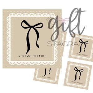 Un brindisi a te! / DOWNLOAD DIGITALE / Etichetta regalo di ringraziamento / Etichette regalo per champagne/vino / Salute / Etichetta 3x3"