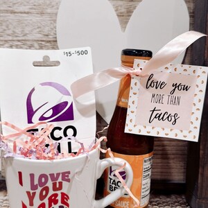 Je t'aime plus que des tacos Étiquette-cadeau Étiquette-cadeau Saint-Valentin Accompagner des tacos et des tequilas en cadeau Étiquette-cadeau simple pour la Saint-Valentin image 6