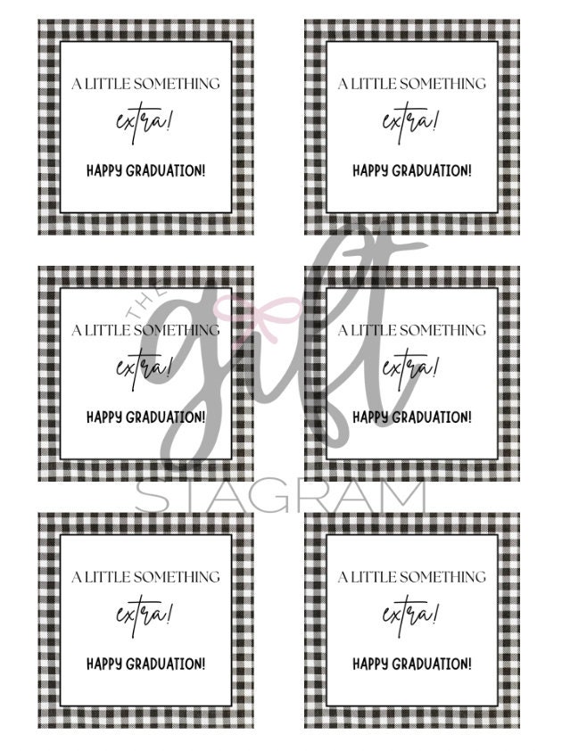 A Little Something Extra Gift Tag | Happy Graduation Gift Tag | DIGITAL ...