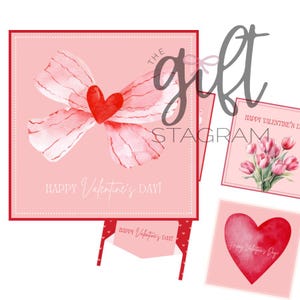 Happy Valentine's Day Geschenkanhänger Bundle | DIGITALER DOWNLOAD | Generischer Geschenkanhänger zum Valentinstag | Valentinstag Geschenkkarte | 3 "x 3" Geschenkanhänger