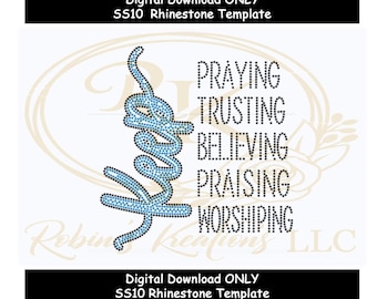 Keep Praying... ss10 rhinestone template digital download