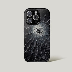 Black Spider Web Phone Case Nature Painting iPhone Cover Cute Creepy Aesthetic for iPhone 15 14 13 12 11 Pro Max 8 Plus X Samsung Galaxy