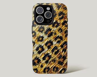 Leopard Print Phone Case Cheetah Animal Pattern iPhone Cover Preppy Nature Aesthetic for iPhone 16 15 14 13 Pro Plus Samsung Galaxy