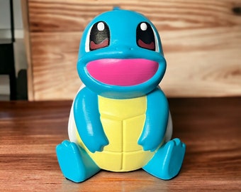 Squirtle 3D Printed & Hand Painted/Wartortle/Blastoise/Evolution/Pokemon