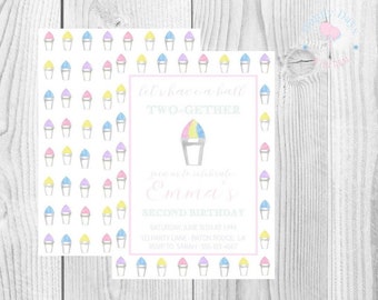Watercolor Snowball Birthday Invitation | Pastel | Let's Have a Ball | Louisiana | New Orleans | Birthday Theme | Digital | Printable Invite