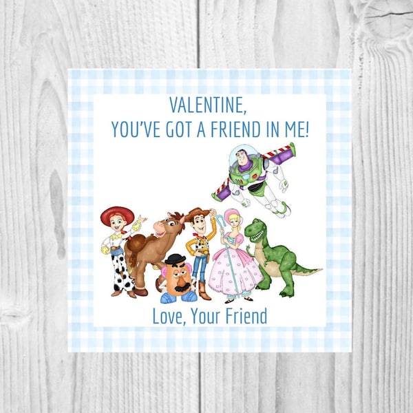 Toy Story Valentine's Day Tags | Valentines Cards | Valentine's Day | Watercolor Valentines