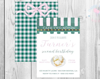 Invitación de cumpleaños de Cafe Two Monde / Cafe Du Monde / Fiesta de cumpleaños de Beignet / Imprimible / Invitación digital / Temática de Nueva Orleans / Luisiana