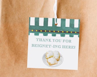 Cafe Du Monde Gift Tag | Favor Tag | Beignets | Cafe Two Monde | Thank You Gift | Digital Download | Printable