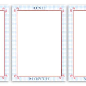 Banner de foto de marco patriótico | All American Boy | Gingham azul | Banner de marco mensal | Primeiro aniversário | Digital | Preppy
