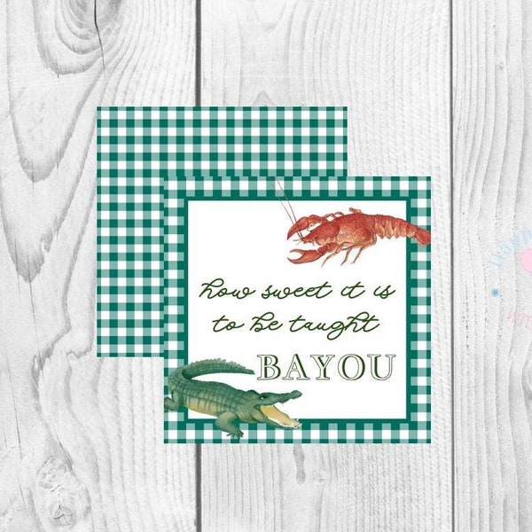 Teacher Gift Tag | Teacher Appreciation | Thank You Gift | How Sweet It It To Be Taught Bayou | Printable | Editable | Watercolor