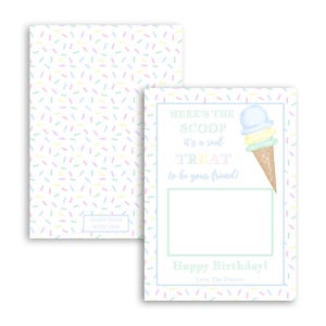 Porte-cartes cadeau crème glacée | Cadeau d'anniversaire | Cadeau de remerciement | Téléchargement numérique | Imprimable | Douane disponible sur demande