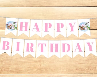 Girl's Two Infinity & Beyond Birthday Banner | Girl's Toy Story Decor| Watercolor Party Decor| Printable Banner | Digital Decor