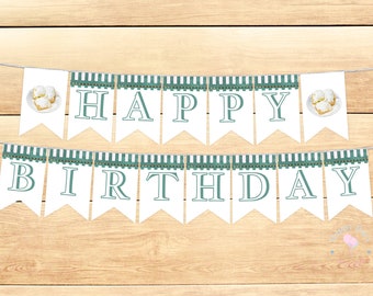 Pink Cafe Two Monde Birthday Banner | Watercolor | Cafe Du Monde | Birthday Party Decor | Printable | Digital | Beignets | New Orleans