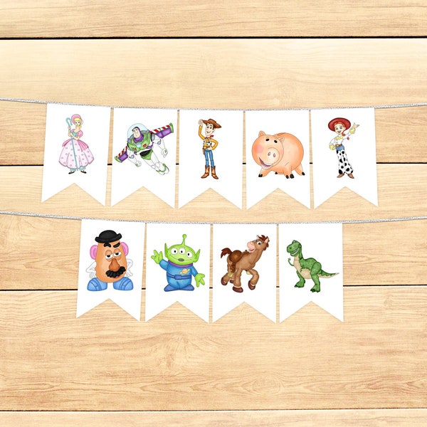 Two Infinity & Beyond Birthday Banner | Characters | Girl's Toy Story Decor| Watercolor Party Decor | Printable Banner | Digital Decor