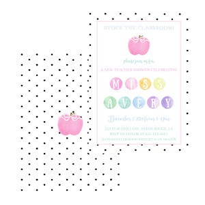 Uitnodiging voor het douchen van de leraar | Pastelkleur | Stippen | Afdrukbaar | Digitaal | Bewerkbare tekst | Aanpasbaar | Pastelkleur | Preppy | Grandmillennial