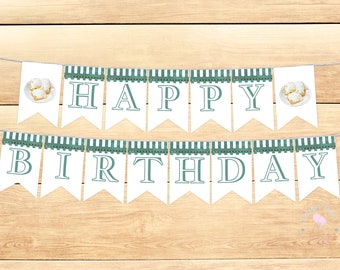 Cafe Two Monde Birthday Banner | Watercolor | Cafe Du Monde | Birthday Party Decor | Printable | Digital Download | Beignets | New Orleans