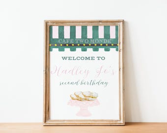 Cafe Two Monde Birthday Welcome Sign | Cafe Du Monde | Beignet Birthday Party | Printable | Signage | New Orleans | Louisiana Theme