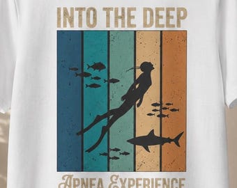 Into the Deep Freediving T-Shirt | Freediver Shirt | Organic Cotton Ocean Tee | Gift for Freedivers | Unisex