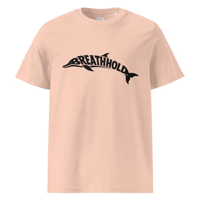 Breathhold T-Shirt Delfin | Freediving Apnoe Shirt Bio-Baumwolle | Geschenk Freitaucher Taucher | Organic Dolphin Tee Unisex Black