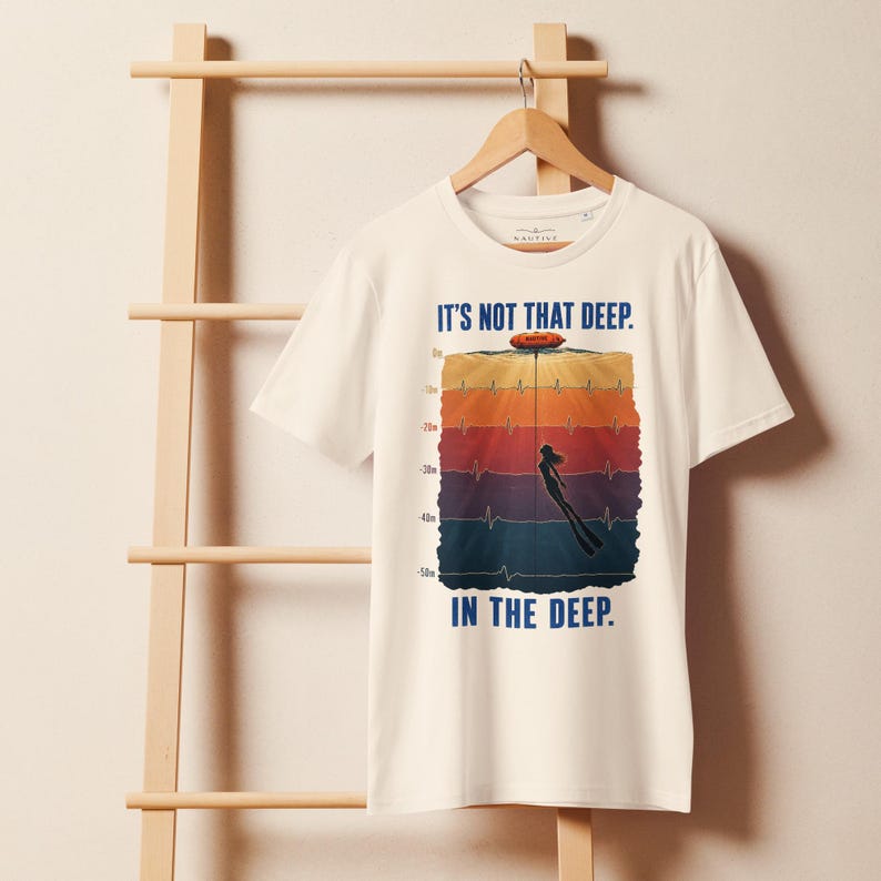 Freediving T-Shirt – It’s Not That Deep - Ocean T-Shirt - Organic cotton 155 g/m