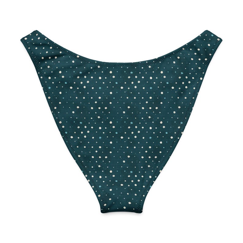 Braguita de bikini con estampado de tiburón ballena y corte en V | Braguita de bikini reciclada con estampado de tiburón ballena | Trajes de baño sostenibles para combinar | Trajes de baño ecológicos imagen 5