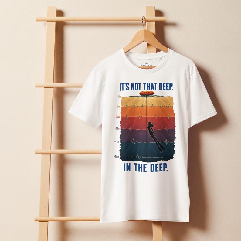 Freediving T-Shirt – It’s Not That Deep - Ocean T-Shirt - Organic cotton 155 g/m