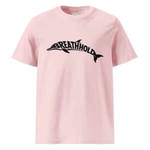 Breathhold T-Shirt Delfin | Freediving Apnoe Shirt Bio-Baumwolle | Geschenk Freitaucher Taucher | Organic Dolphin Tee Unisex Black