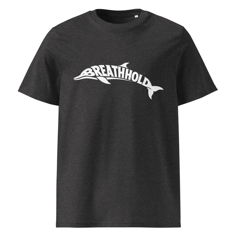 Breathhold T-Shirt Delfin | Freediving Apnoe Shirt Bio-Baumwolle | Geschenk Freitaucher Taucher | Organic Dolphin Tee Unisex White
