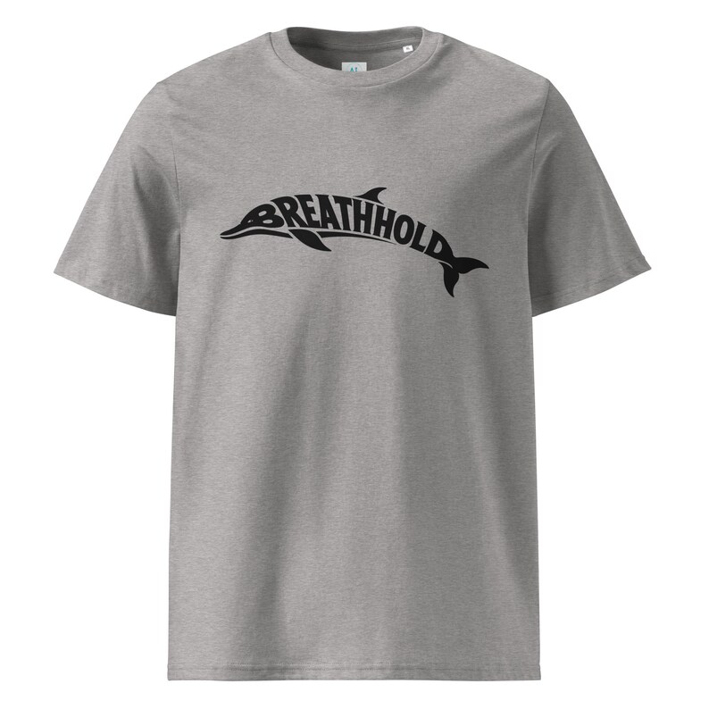 Breathhold T-Shirt Delfin | Freediving Apnoe Shirt Bio-Baumwolle | Geschenk Freitaucher Taucher | Organic Dolphin Tee Unisex Black