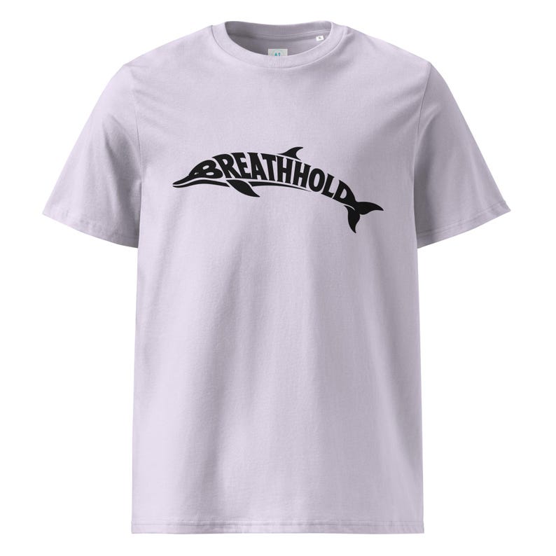 Breathhold T-Shirt Delfin | Freediving Apnoe Shirt Bio-Baumwolle | Geschenk Freitaucher Taucher | Organic Dolphin Tee Unisex Black