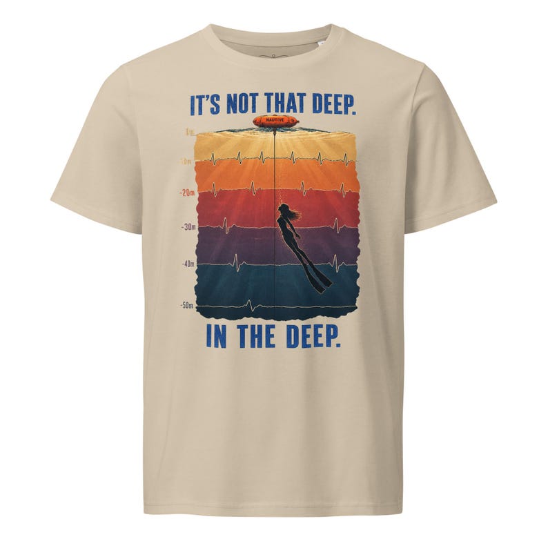 Freediving T-Shirt – It’s Not That Deep - Ocean T-Shirt - Organic cotton 155 g/m