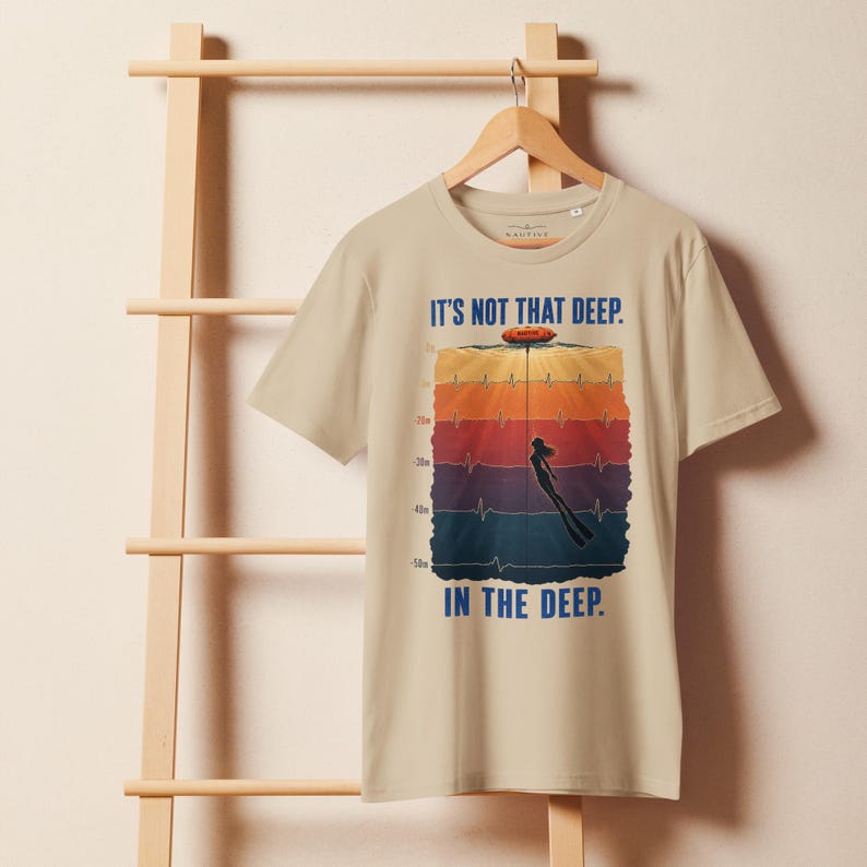Freediving T-Shirt – It’s Not That Deep - Ocean T-Shirt - Organic cotton 155 g/m