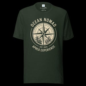 Naudic Ocean Nomad Apnea/Freedive Edition Unisex T-shirt Heather Emerald