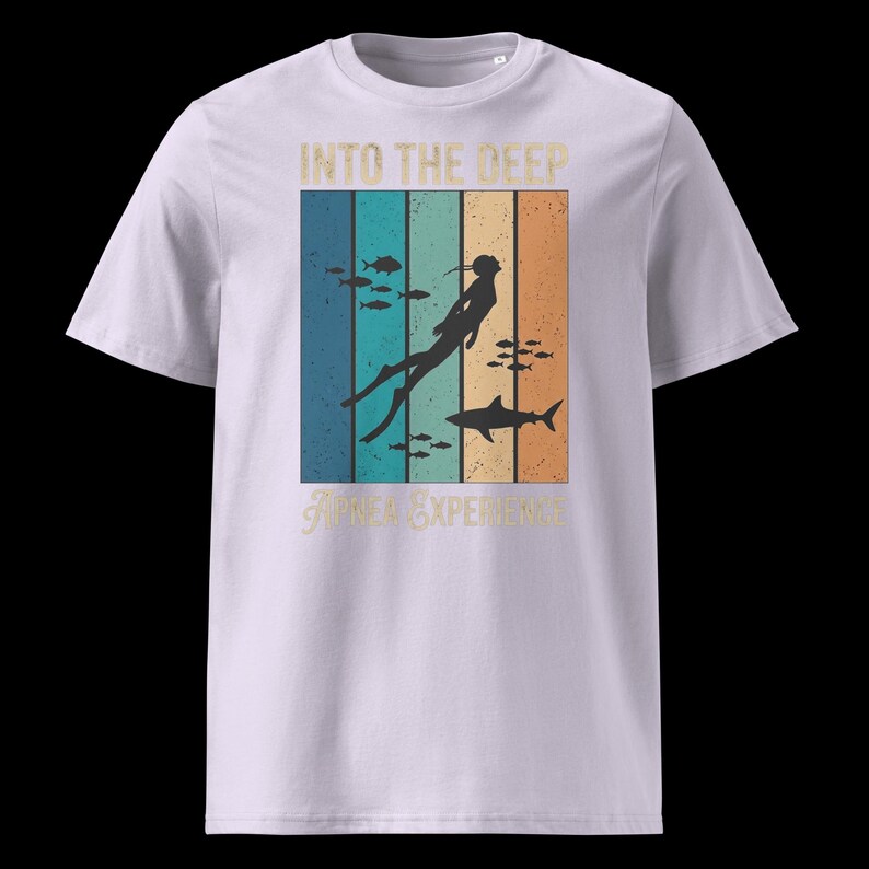 Camiseta de apnea Into the Deep | Camiseta para apneístas | Camiseta de algodón orgánico para el océano | Regalo para apneístas | Unisex imagen 14