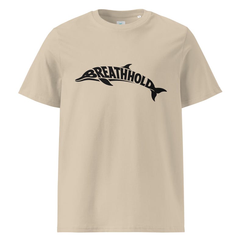 Breathhold T-Shirt Delfin | Freediving Apnoe Shirt Bio-Baumwolle | Geschenk Freitaucher Taucher | Organic Dolphin Tee Unisex Black
