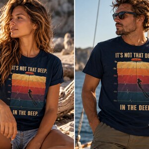 Fridyknings-T-shirt – Den är inte så djup | Ocean T-shirt | Ekologisk bomull 180 g/meter bild 4