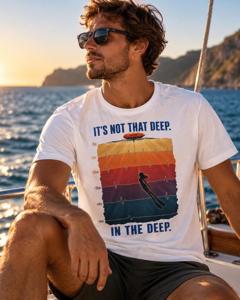 Fridyknings-T-shirt – Den är inte så djup | Ocean T-shirt | Ekologisk bomull 180 g/meter bild 2