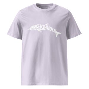 Breathhold T-Shirt Delfin | Freediving Apnoe Shirt Bio-Baumwolle | Geschenk Freitaucher Taucher | Organic Dolphin Tee Unisex White