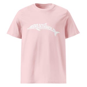 Breathhold T-Shirt Delfin | Freediving Apnoe Shirt Bio-Baumwolle | Geschenk Freitaucher Taucher | Organic Dolphin Tee Unisex White