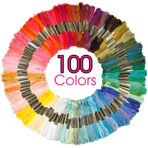 Embroidery Thread Kit – 100 Colors Cotton Floss for Cross Stitch, Sewing & DIY Crafts