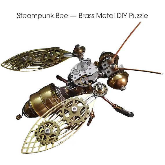 DIY Steampunk Brass Bee Model Kit: 3D Metal Puzzle