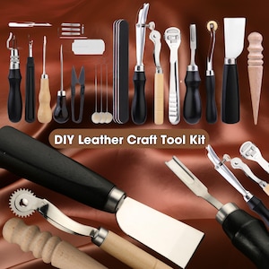 Professional Leather Craft Tool Kit | Hand Sewing Repair & DIY Leatherworking Tools